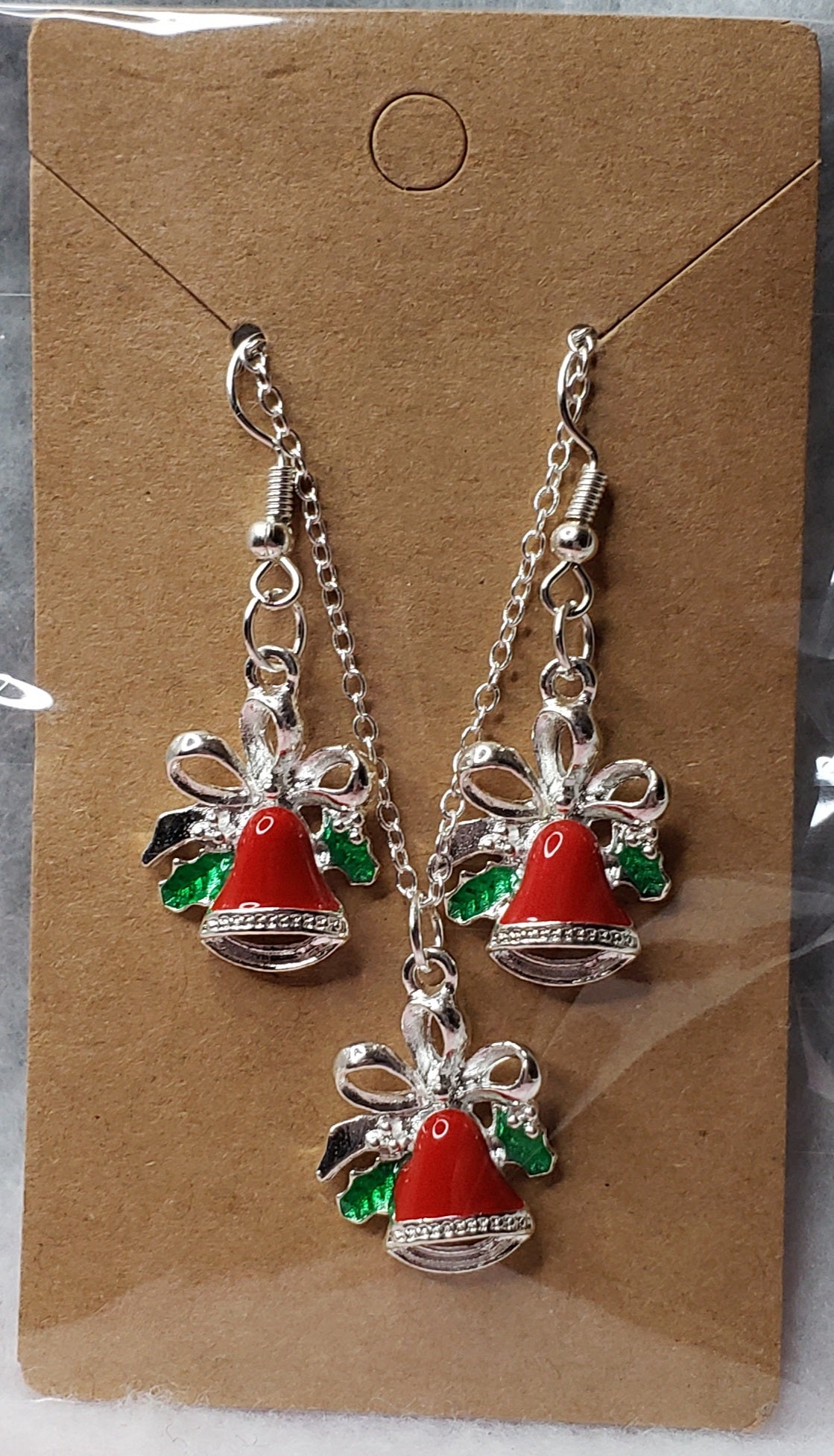 Christmas Earring and Necklace set (On a Silver Plated 18 Inch chain link)