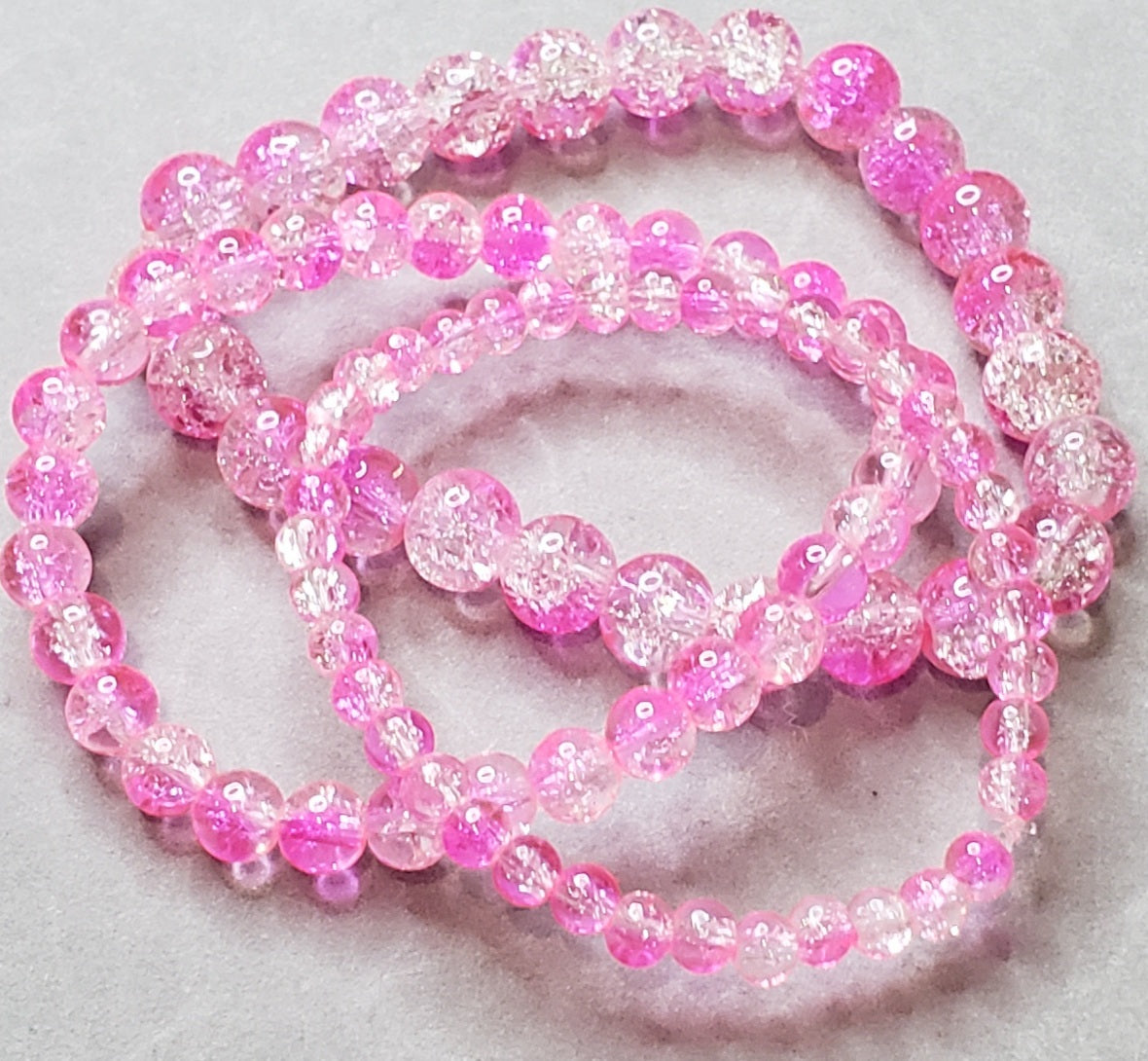 Pink and blue purple Grey crystal beaded bracelets