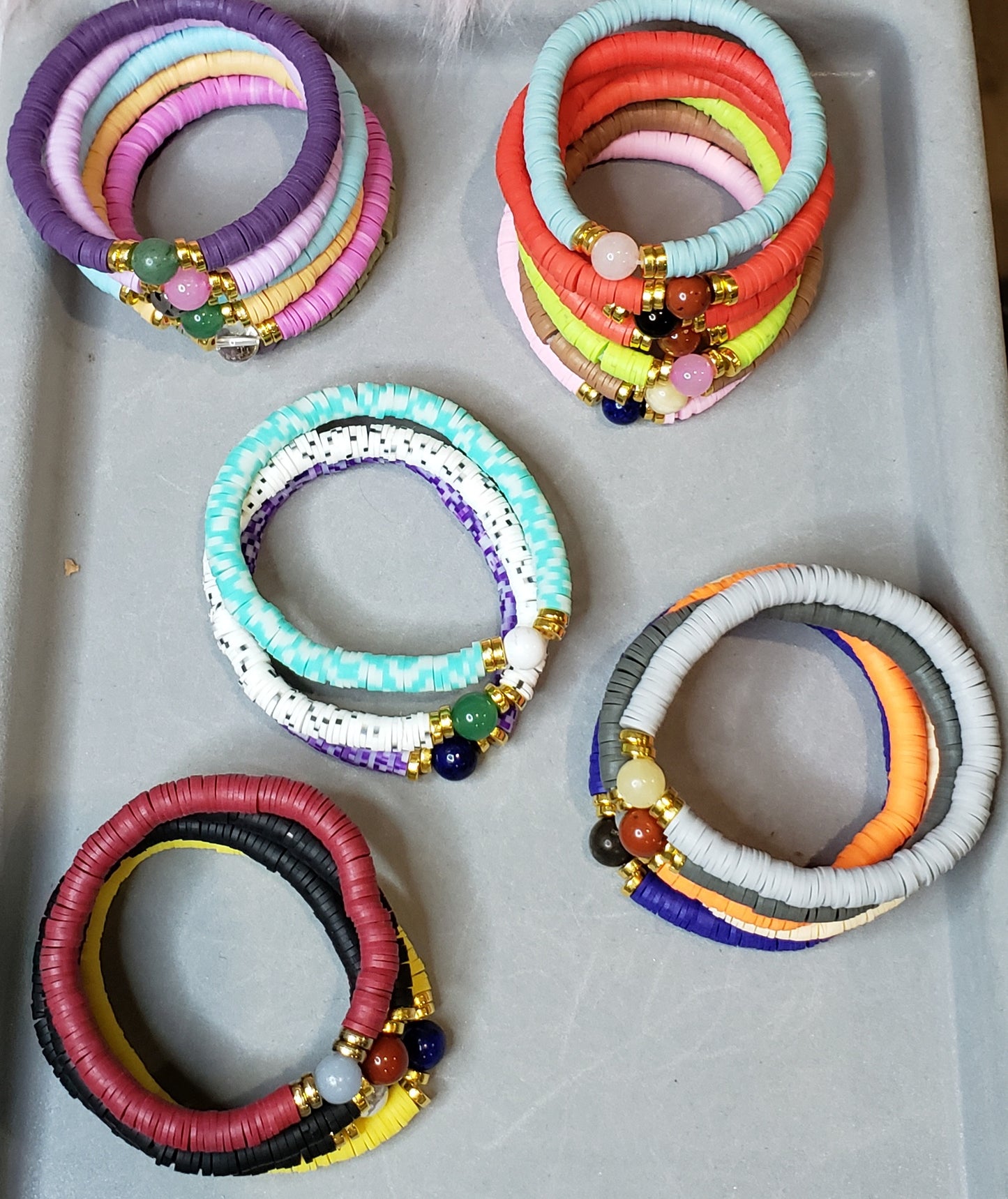 Clay beaded bracelets