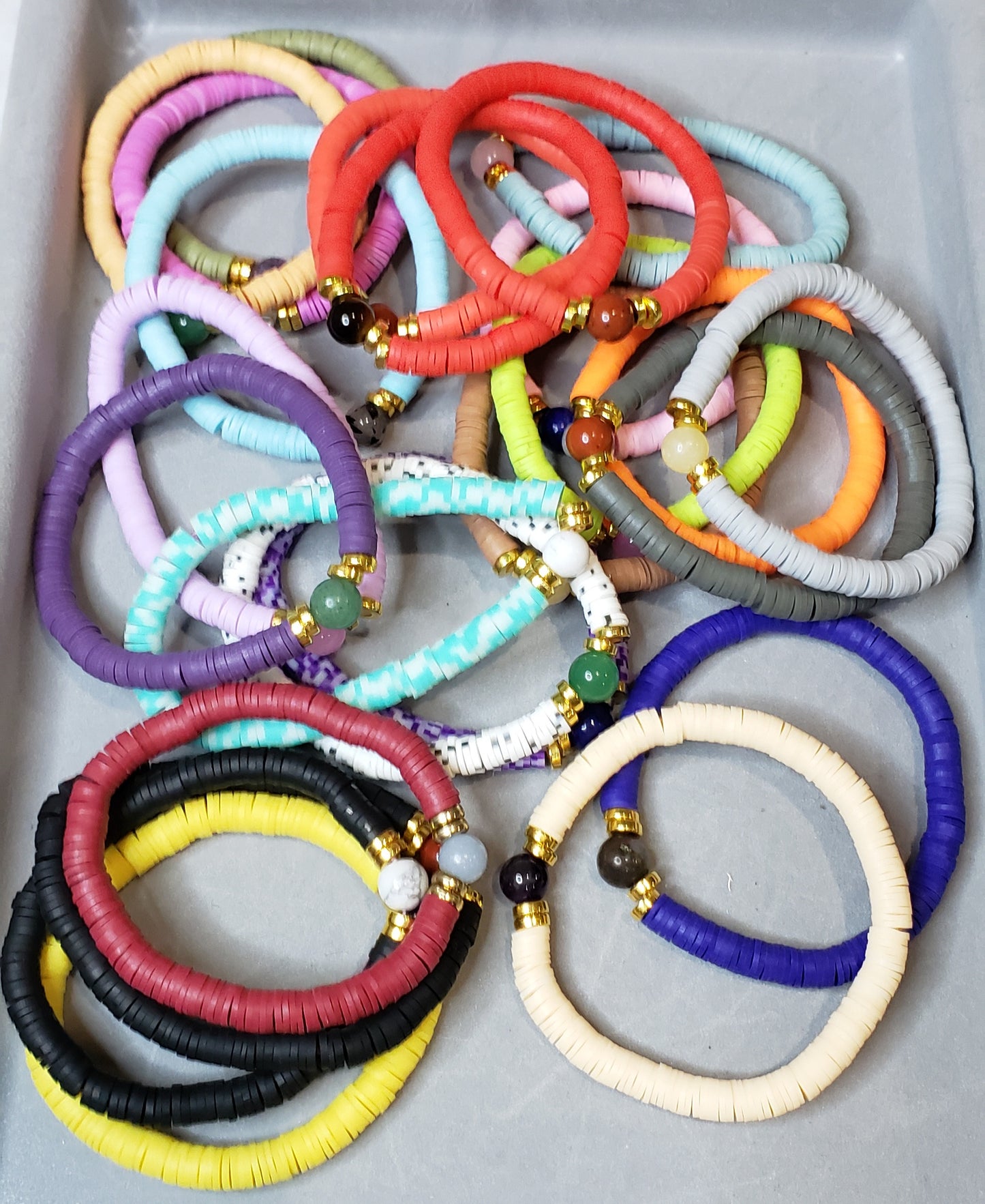 Clay beaded bracelets