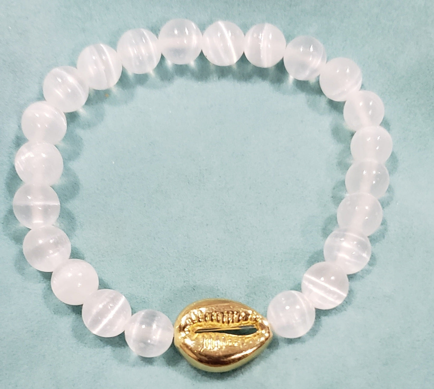 Golden luck white jade and gold bracelets