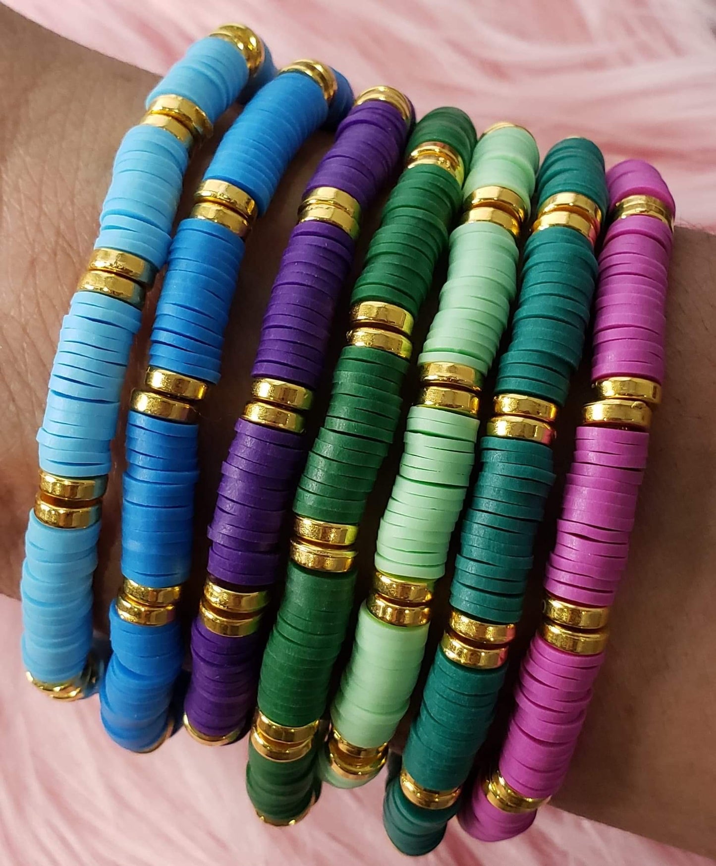 Clay beaded bracelets