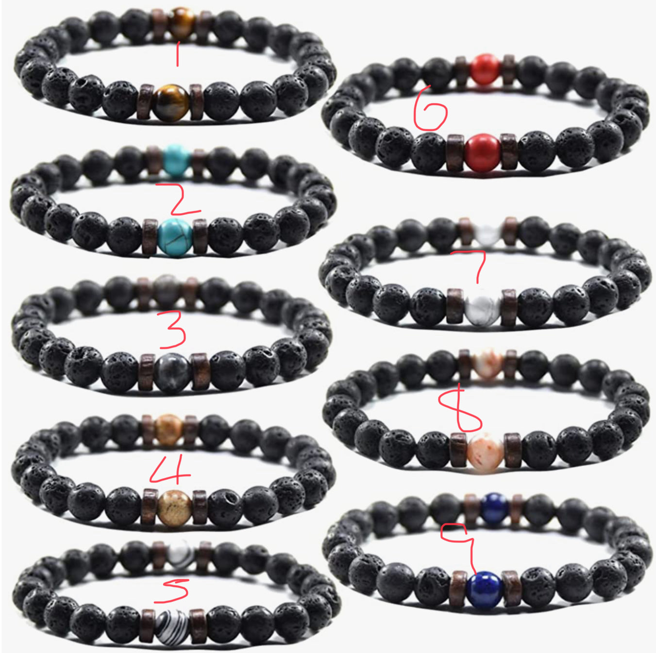 Men lava bracelets