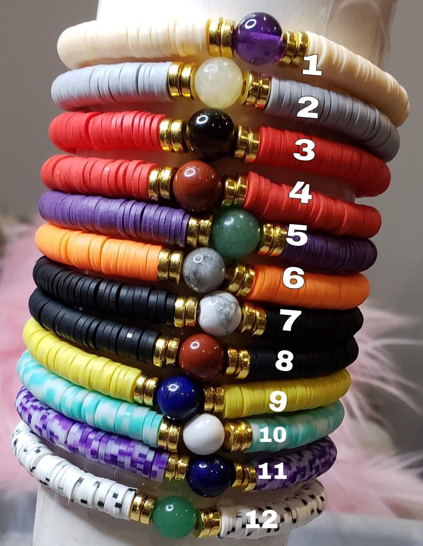 Clay beaded bracelets